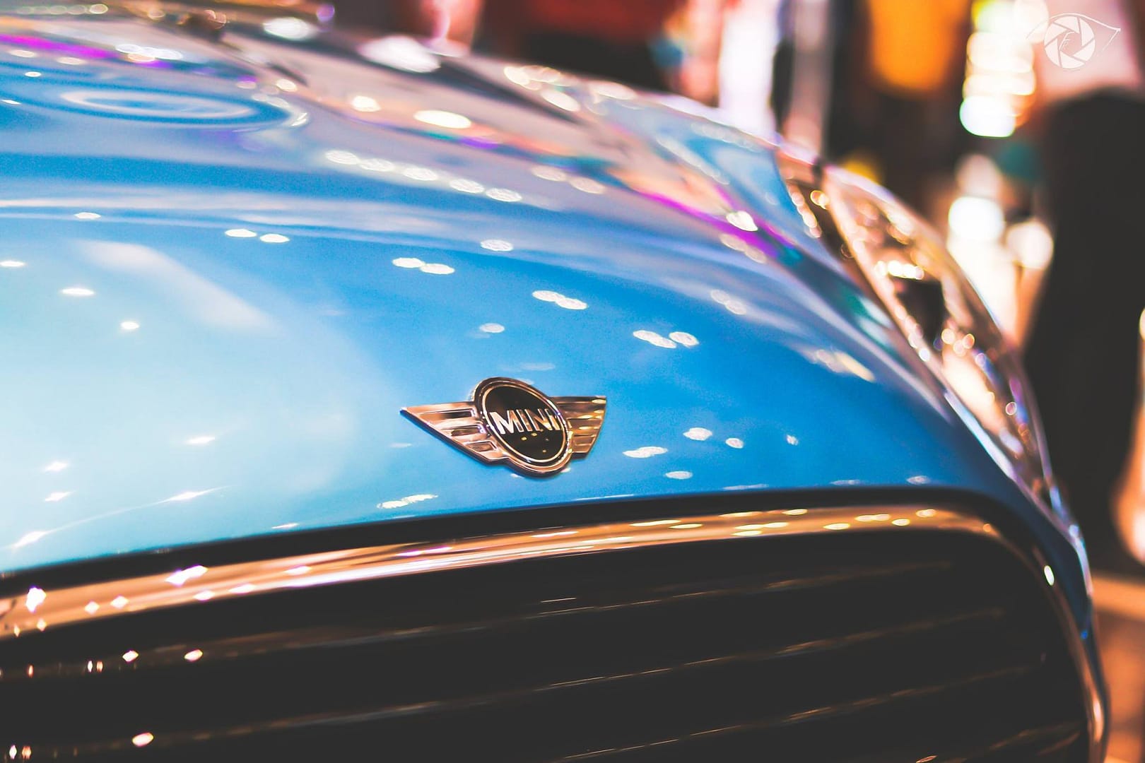 Image of a blue car with the brand name visible.